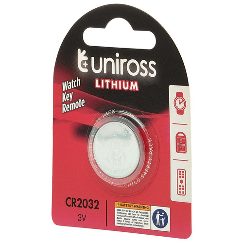Uniross U1CR2032 Lithium Coin Cell CR2032 Battery
