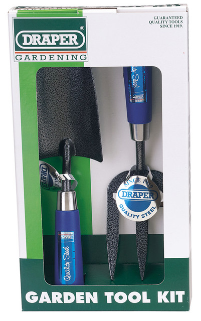 Draper 65960 Carbon Steel Heavy Duty Hand Fork and Trowel Set (2 Piece)