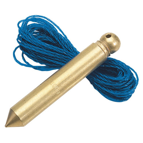 Draper 60698 Solid Brass Plumb Bob with Nylon Line, 100g, 5m