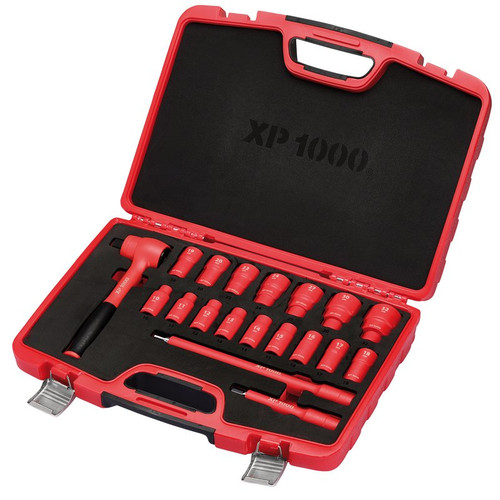 XP1000 17671 VDE Metric Socket Set, 1/2" Sq. Dr. (19 Piece)