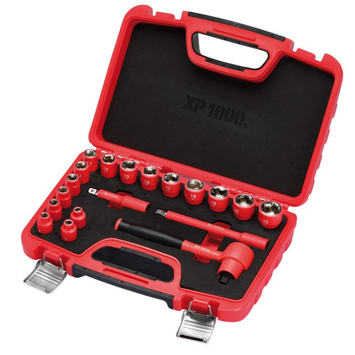 XP1000 16306 VDE Metric Socket Set, 3/8" Sq. Dr. (19 Piece)