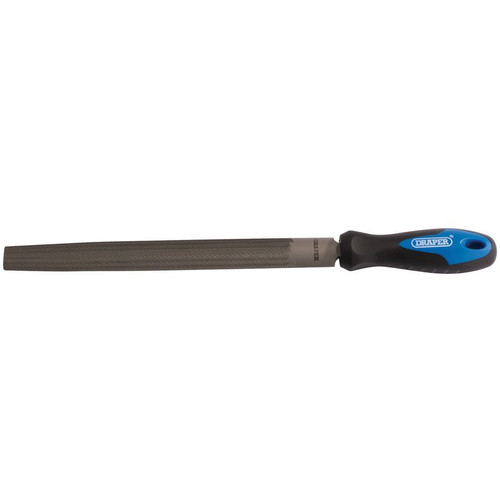 Draper 00010 Soft Grip Engineers Half Round File and Handle, 250mm