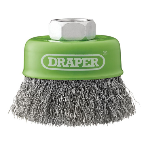 Draper 08051 Stainless-Steel Crimped Wire Cup Brush, 65mm, M14