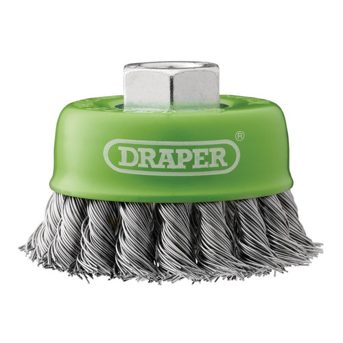 Draper 08054 Stainless-Steel Twist-Knot Wire Cup Brush, 75mm, M14