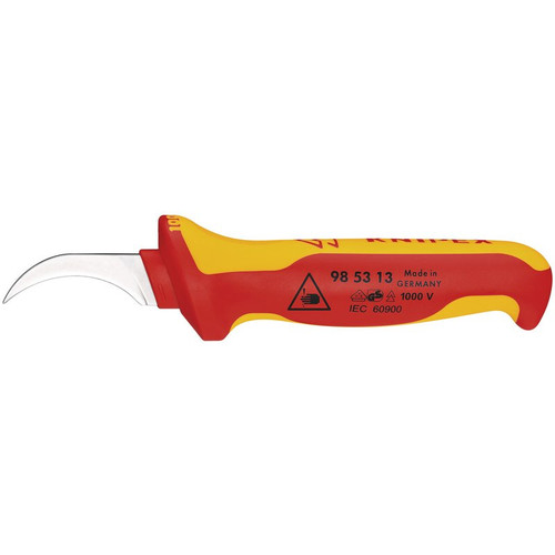 KNIPEX 21490 98 53 13 VDE Stripping Knife with Multi-Component Handle, 190mm