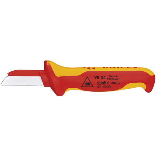 KNIPEX 18872 98 54 SB VDE Cable Knife, Back of Blade Plastic Coated, 190mm