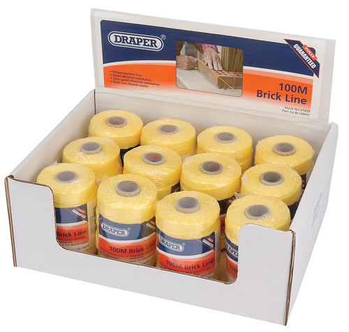 Draper 27429 Polypropylene Brick Line, 100m, Yellow