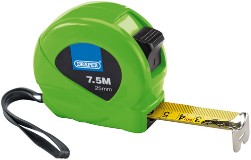 Draper 82440 Measuring Tapes, 7.5m/25ft x 25mm, 3 Colours (Dispenser of 12)