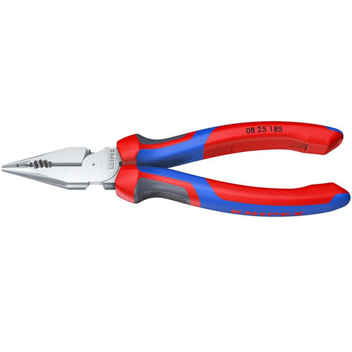 Draper 13181 KNIPEX 08 25 185 SB Needle-Nose Combination Pliers with multi-component grips chrome-plated, 185mm