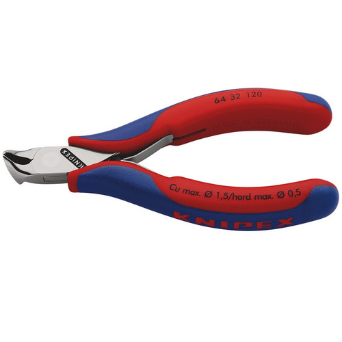 KNIPEX 27716 64 32 120 Electronics End Cutting Nipper with Multi-Component Grips, 120mm