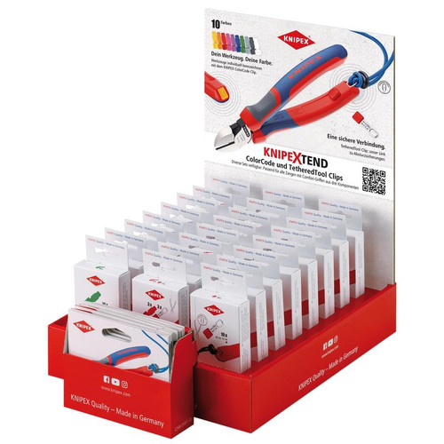 Draper 25009 KNIPEX 00 18 01 V48 TEND 2 Sales Display, 24 Parts, Variable ColorCode clips and TetheredTool Clips for pliers with KNIPEXtend interfaces