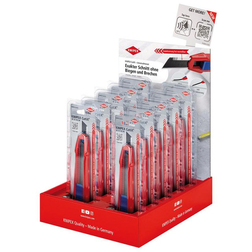 Draper 25007 KNIPEX CutiX® 00 18 01 V44 Counter Display of Universal Knife, 10 Parts, 305mm