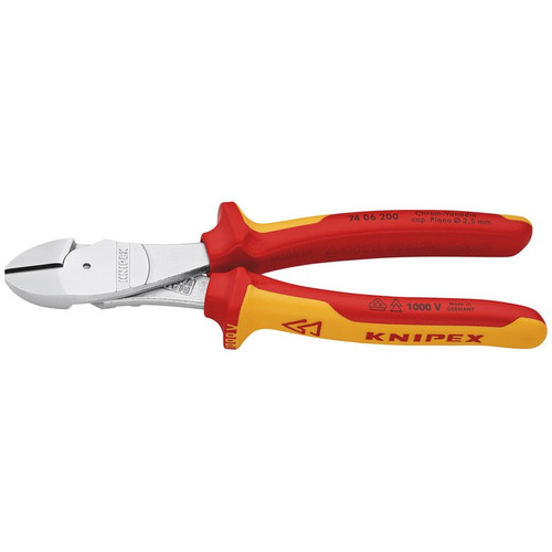 KNIPEX 26789 74 06 200 SB VDE Insulated High Leverage Diagonal Cutter, 200mm