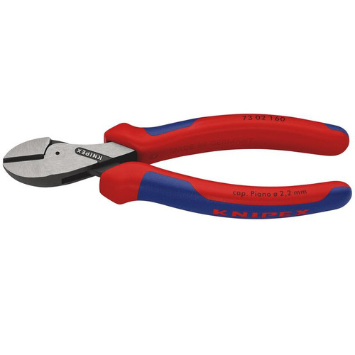KNIPEX 24375 73 02 160 X-Cut® Compact Diagonal Cutter high lever transmission with multi-component grips black atramentized, 160mm