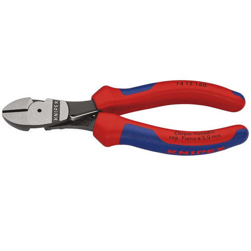 KNIPEX 44268 74 12 160 High Leverage Diagonal Side Cutters with Return Spring, 160mm
