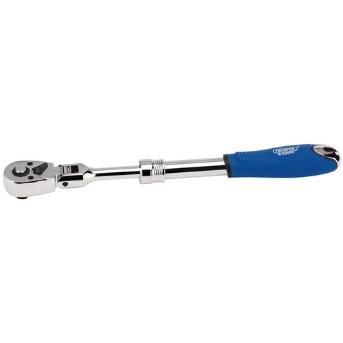 Draper Expert 26810 Flexible Head Extending Reversible Ratchet, 3/8" Sq. Dr., 72 Tooth