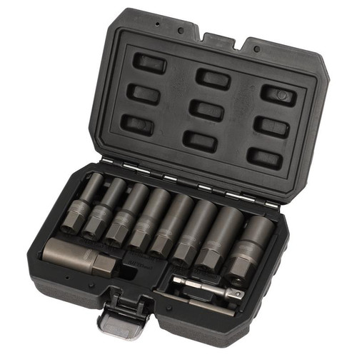 Draper 28197 Spiral Type Deep Bolt Extractor Set, 3/8" Sq. Dr. (11 Piece)