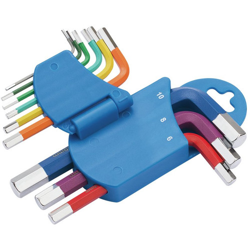 Draper Expert 66126 Metric Coloured Short Arm Hex. Key Set (9 Piece)