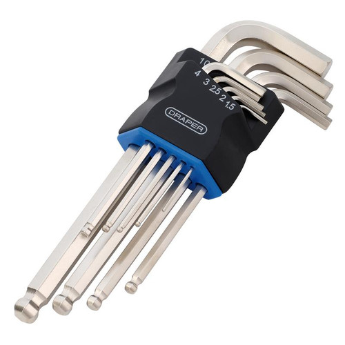 Draper 12808 Metric Long Arm Ball End Hex Key Set (9 Piece)