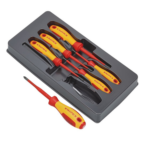 KNIPEX 28015 00 20 12 V03 VDE Phillips®/Pozidriv® Screwdriver Set, 6 Parts