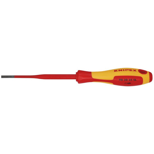 KNIPEX 72380 98 20 35 SL VDE Insulated Slotted Screwdriver, 3.5 x 100mm - Slim