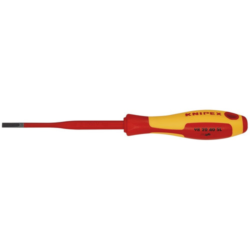 KNIPEX 72387 98 20 40 SL VDE Insulated Slotted Screwdriver, 4 x 100mm - Slim