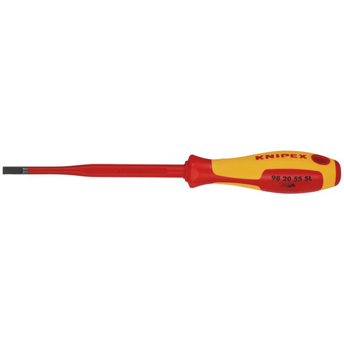 KNIPEX 72391 98 20 55 SL VDE Insulated Slotted Screwdriver, 5.5 x 100mm - Slim