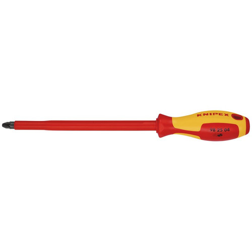 KNIPEX 76808 98 25 04 VDE Insulated Pozidriv® Screwdriver, PZ4 x 200mm