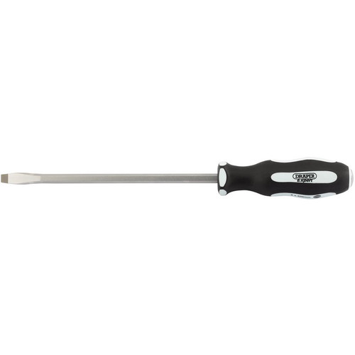 Draper Expert 35184 Pound Thru' Plain Slot Soft Grip Screwdriver, 8 x 200mm