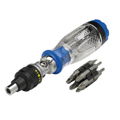 Draper 40855 Ratcheting Screwdriver and Bit Set (14 Piece)