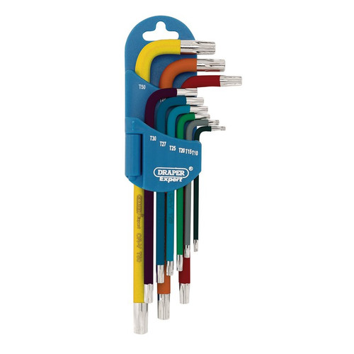 Draper Expert 66143 TX-STAR® Metric Coloured Long Arm Key Set (9 Piece)