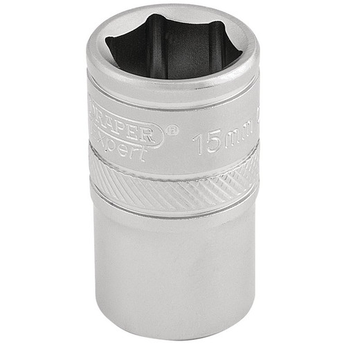 Draper Expert 16605 6 Point Metric Socket, 1/2" Sq. Dr., 15mm