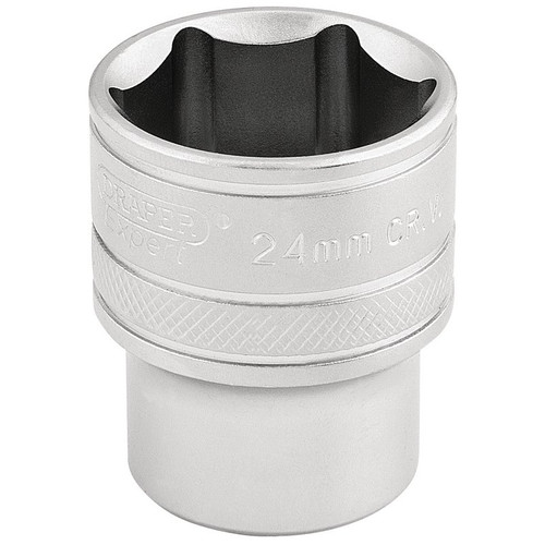 Draper Expert 16615 6 Point Metric Socket, 1/2" Sq. Dr., 24mm