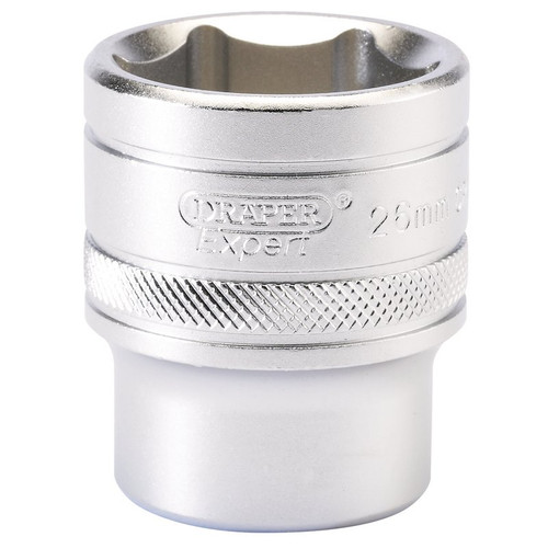 Draper Expert 16617 6 Point Metric Socket, 1/2" Sq. Dr., 26mm