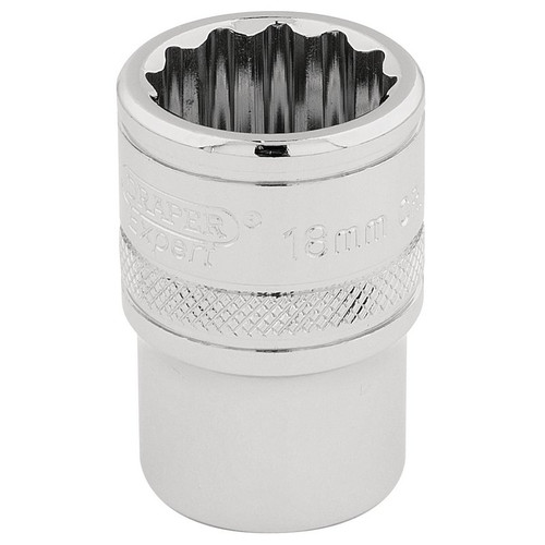Draper Expert 33202 HI-TORQ® 12 Point Socket, 1/2" Sq. Dr., 18mm