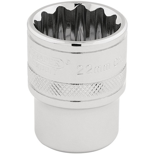 Draper Expert 33368 HI-TORQ® 12 Point Socket, 1/2" Sq. Dr., 22mm