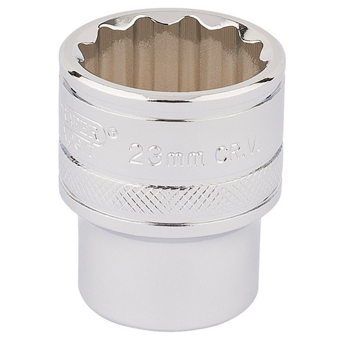 Draper Expert 33370 HI-TORQ® 12 Point Socket, 1/2" Sq. Dr., 23mm