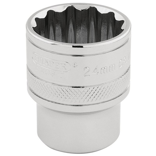 Draper Expert 33372 HI-TORQ® 12 Point Socket, 1/2" Sq. Dr., 24mm