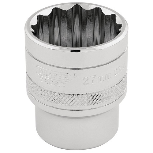 Draper Expert 33442 HI-TORQ® 12 Point Socket, 1/2" Sq. Dr., 27mm