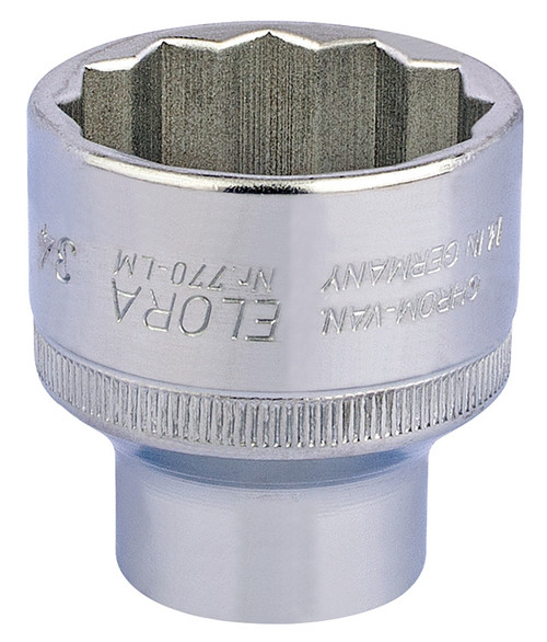 Elora 15289 Bi-Hexagon Socket, 1/2" Sq. Dr., 34mm