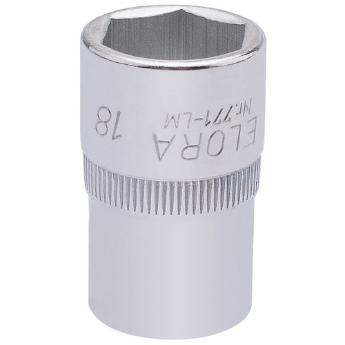 Elora 15307 Hexagon Socket, 1/2" Sq. Dr., 18mm