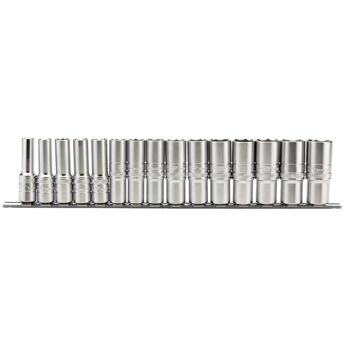 Draper Expert 16499 Metric Deep Socket on a Metal Rail, 1/2" Sq. Dr. (15 Piece)