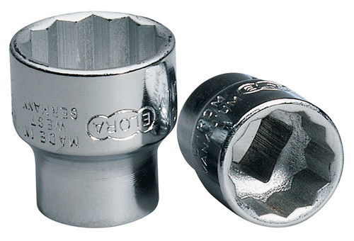Elora 25911 Bi-Hexagon Socket, 3/8" Sq. Dr., 15mm