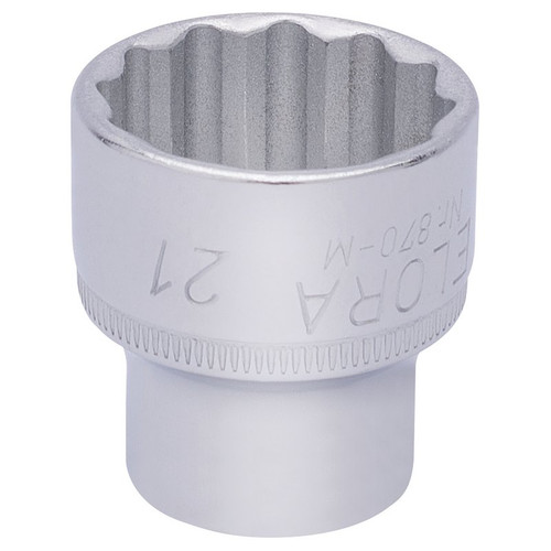 Elora 25979 Bi-Hexagon Socket, 3/8" Sq. Dr., 21mm