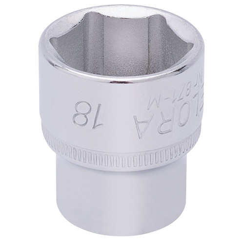 Elora 15235 Hexagon Socket, 3/8" Sq. Dr., 18mm