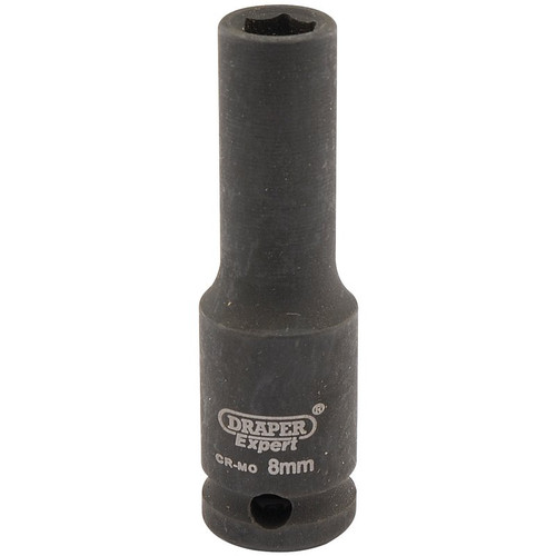 Draper 06881 HI-TORQ® 6 Point Deep Impact Socket, 3/8" Sq. Dr., 8mm
