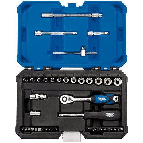 Draper Expert 16479 Multi-Drive® Metric Socket Set, 1/4" Sq. Dr. (43 Piece)