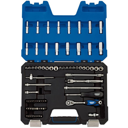 Draper Expert 16448 MM/AF Combined Socket Set, 1/4" Sq. Dr. (75 Piece)