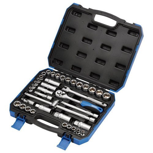 Draper 16361 Combined MM/AF Socket Set, 3/8" Sq. Dr. (39 Piece)