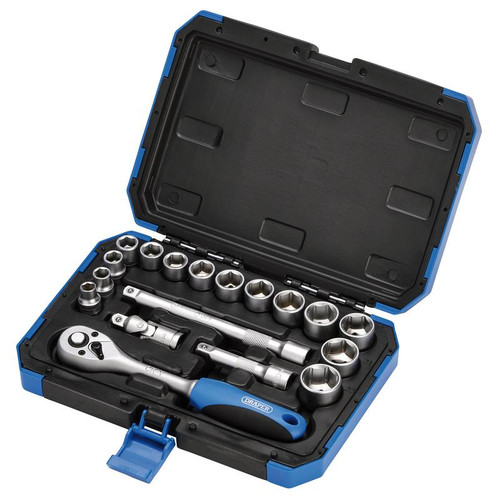 Draper 16359 HI-TORQ® Metric Socket Set, 3/8" Sq. Dr. (18 Piece)